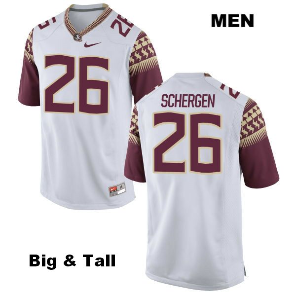Men's NCAA Nike Florida State Seminoles #26 Joseph Schergen College Big & Tall White Stitched Authentic Football Jersey MMP5869CI